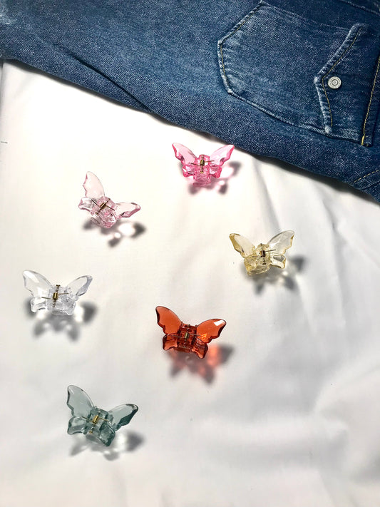 Crystal Mini Butterfly Hair Clips