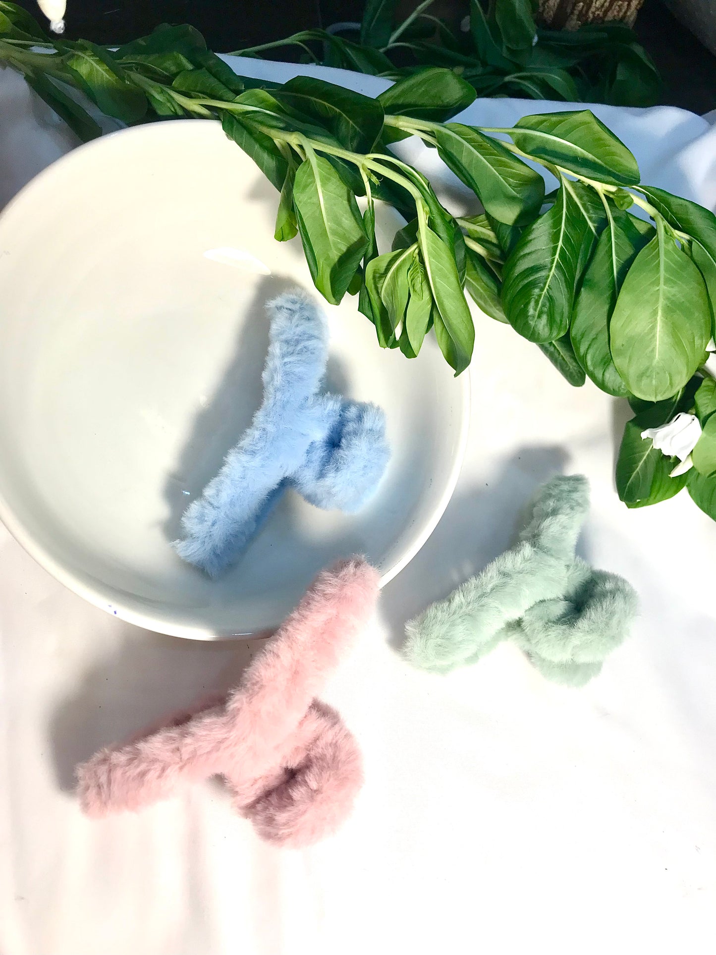 Set of 3 Fur Claw Clips