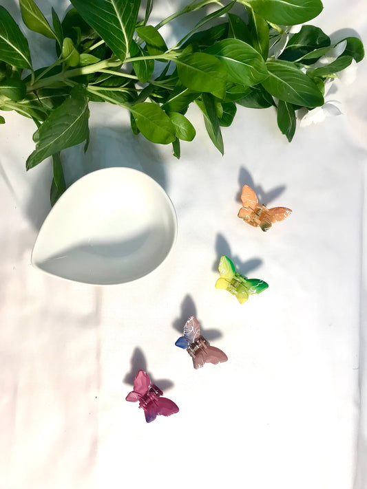 Matte Mini Butterfly Hair Clips